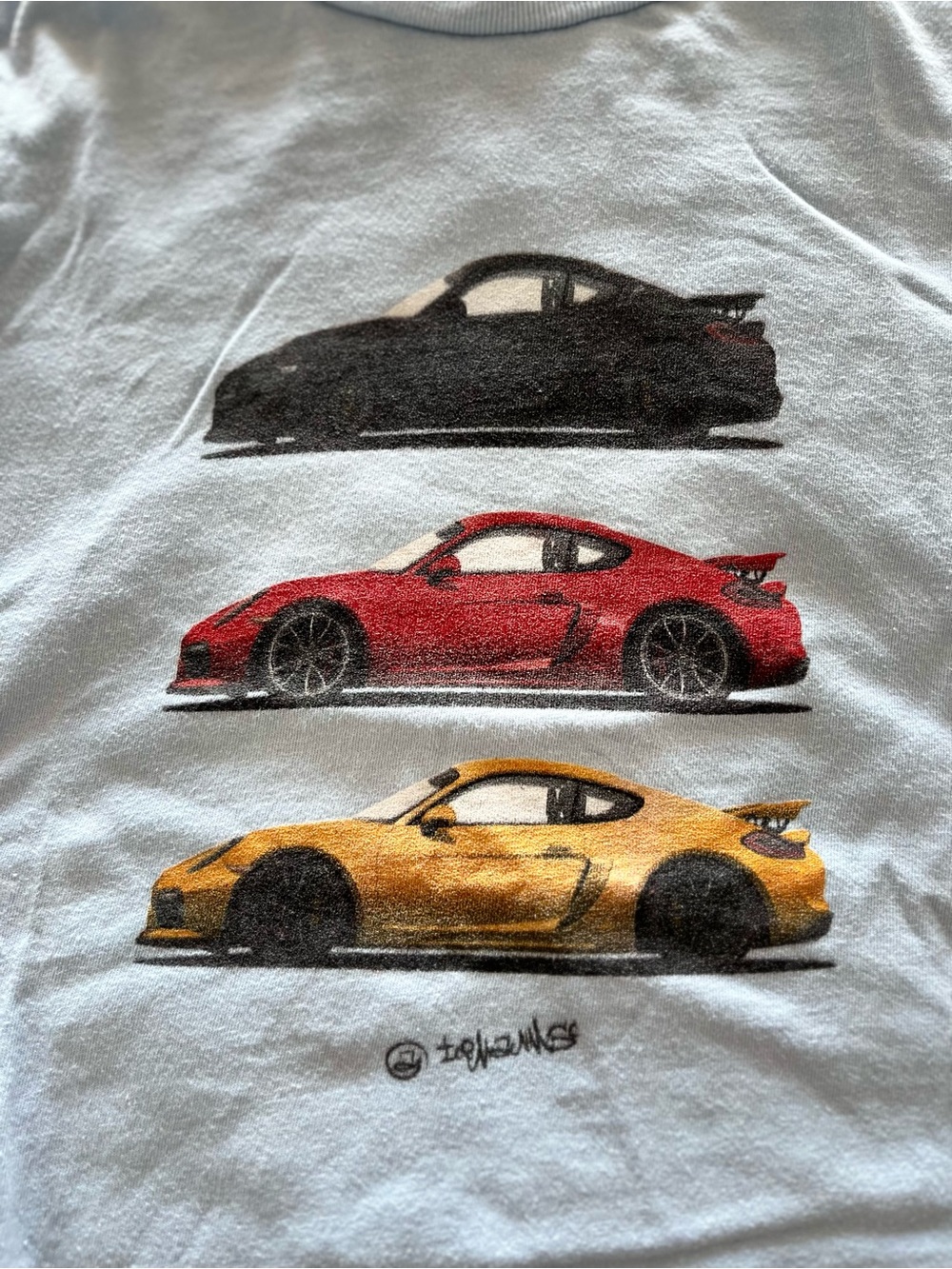 PORSCHE- themed live and let live Kids Tee - Black, Red, Yellow 911 Trio